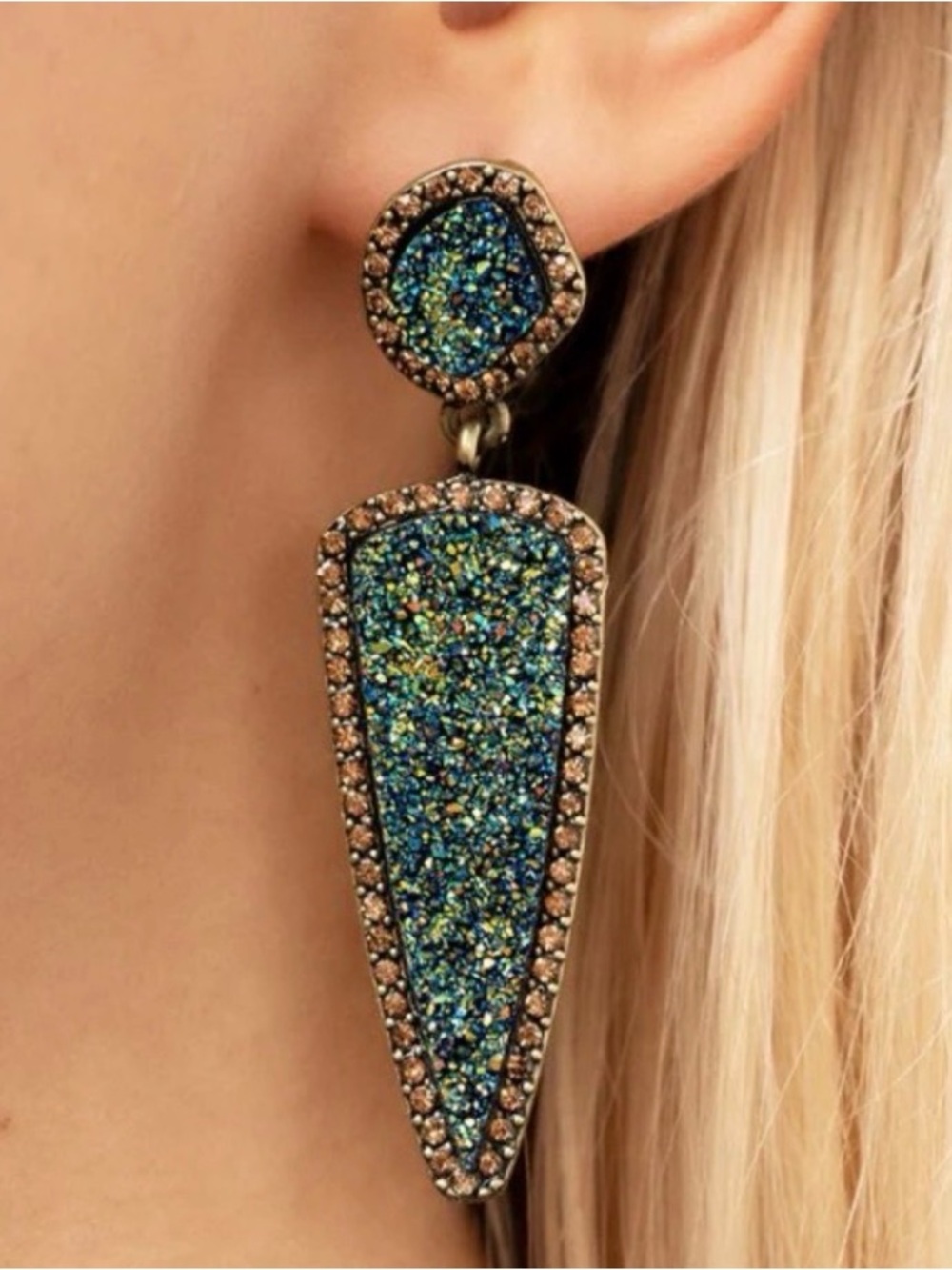 Paparazzi Druzy Desire Brass Earring